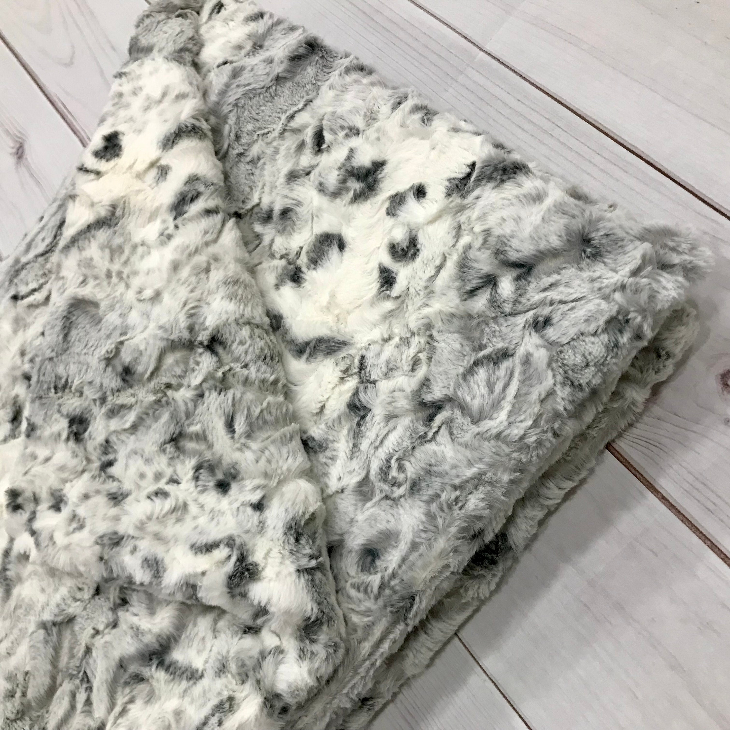 Adult Throw Blanket, Minky Blanket, Snowy Owl, White Minky Blanket