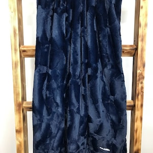 Adult Minky Throw Blanket, Luxurious Adult Throw, Luxurious Navy Blue Blanket, Lap Throw, Wedding Gift, Navy Blue Minky Blanket, Silky Throw