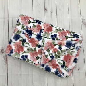 Floral Minky Blanket, Baby Minky Blanket, Baby Shower Gift, Baby Girl Blanket, Pink Girl Blanket, Plush Blanket, Newborn Baby Gift, Car Seat