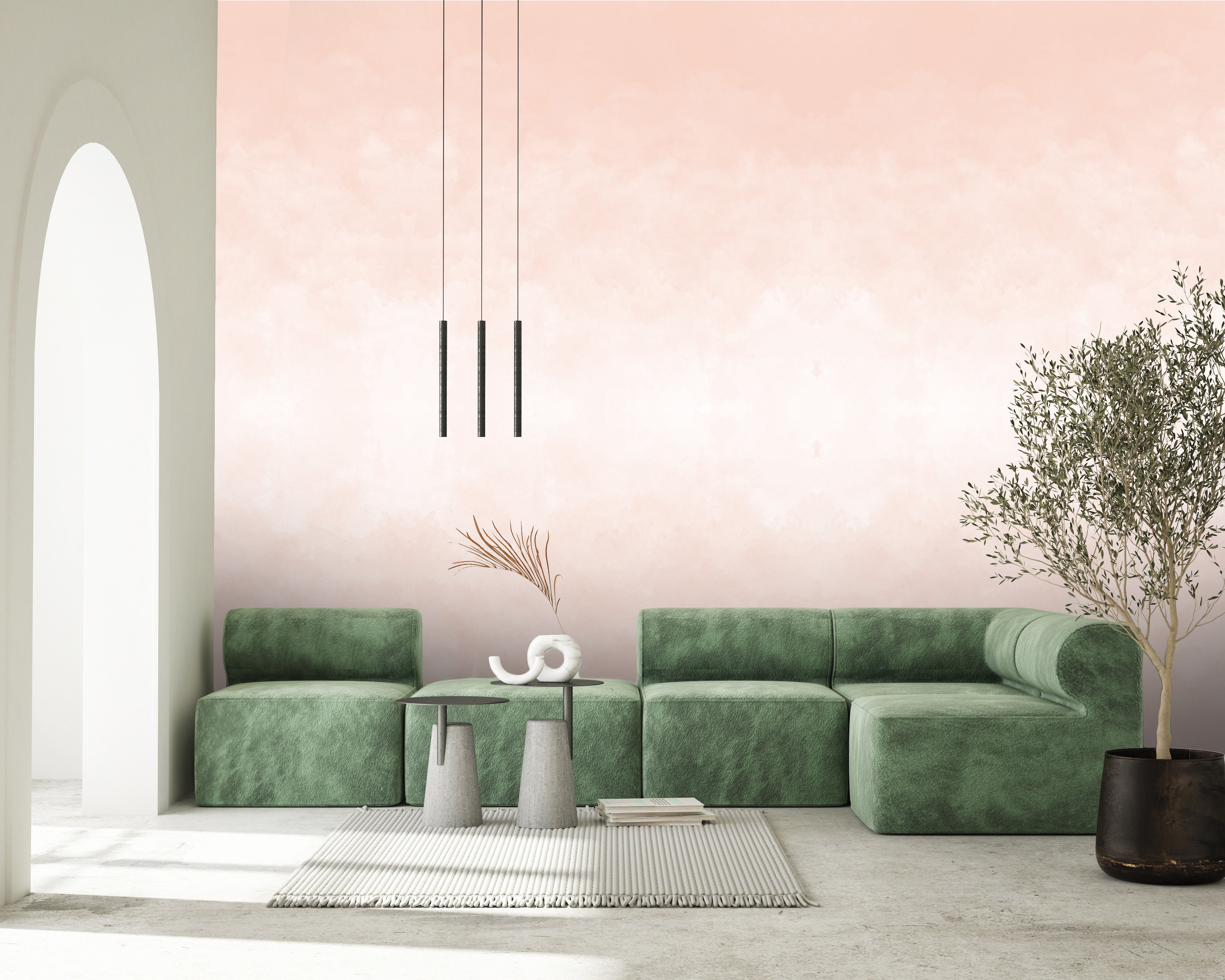 Lime Wash Wallpaper Hand Painted Pink Limewash Wallpaper - Etsy
