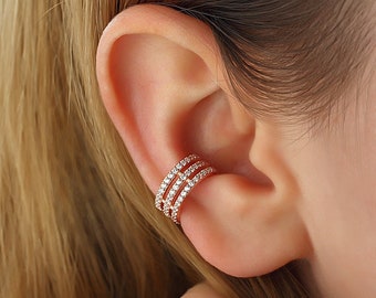 925k Silver Ear Cuff ,Sterling Silver Ear Cuff, No Pierce Earrings, Conch Earrings, Non Pierce Ear Cuff, Silver Ear Wrap