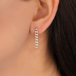 Gourmet Chain Silver Earrings, Gourmet Chain Earrings, Dainty Earring, Gift for Her, Gift for Mum, Women&#39;s Day Gift, Mother&#39;s Day Gift