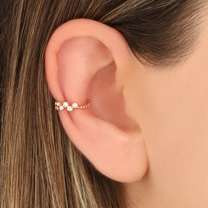 Manchette d’oreille en argent 925k, manchette d’oreille en argent sterling, boucles d’oreilles sans perçage, boucles d’oreilles en conque, manchette d’oreille non percée, enveloppe d’oreille en argent