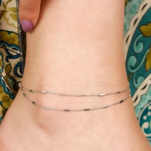Sterling Silver Anklet, ankle bracelet, silver ankle bracelet, best friend gift, gift for her anklet, anklets, boho Jewelry, silver anklet