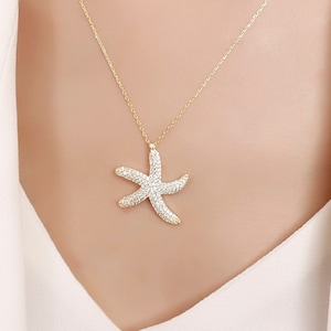 Silver Starfish Neckalce, 925 Sterling Silver, Dainty Necklace, Gift For Her, Minimalist Pendant, Handmade jewelry, 925 Silver Necklace
