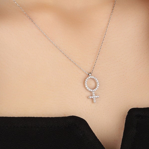 Venus Necklace, Female Symbol Necklace, Feminist Necklace Gifts For Her Venus Jewelry Female Gender Jewelry Feminist Jewelry