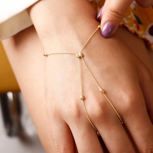 Silver Hand Chain Bracelet, Adjustable Woman Wristband, Ethnic Women Accessory, Gold Plated Jewelry, Dainty Chain Bracelet, Gift for Mother