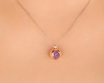 Pomegranate Necklace in 925k Silver