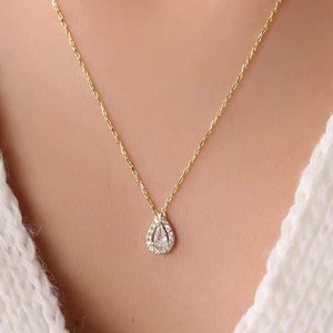 Drop Stone zilveren ketting, sterling zilveren ketting, zilveren ketting, vriendin cadeau, cadeau voor haar enkelband, zilveren ketting