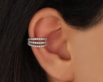 925k Silver Ear Cuff ,Sterling Silver Ear Cuff, No Pierce Earrings, Conch Earrings, Non Pierce Ear Cuff, Silver Ear Wrap