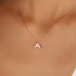 Colar com letras em prata 925k - Colar com iniciais - Letras personalizadas - Colar com iniciais - Presente para ela - Presente de dia das mães