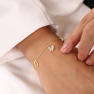 Silver Butterfly Chance Bracelet, Butterfly Bracelet, Eye Bracelet, Dainty Adjustable Bracelet, Gift For Her, Handmade 925 Silver Bracelet