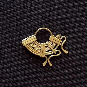 Ornate filigree septum brass piercing handmade in Mexico