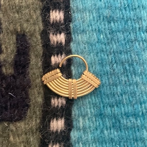 Ornate filigree septum brass piercing handmade in Mexico