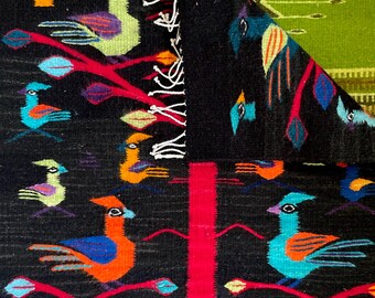 Handwoven Colorful Wool Zapotec Rug From Teotitlan Del Valle, Oaxaca ...