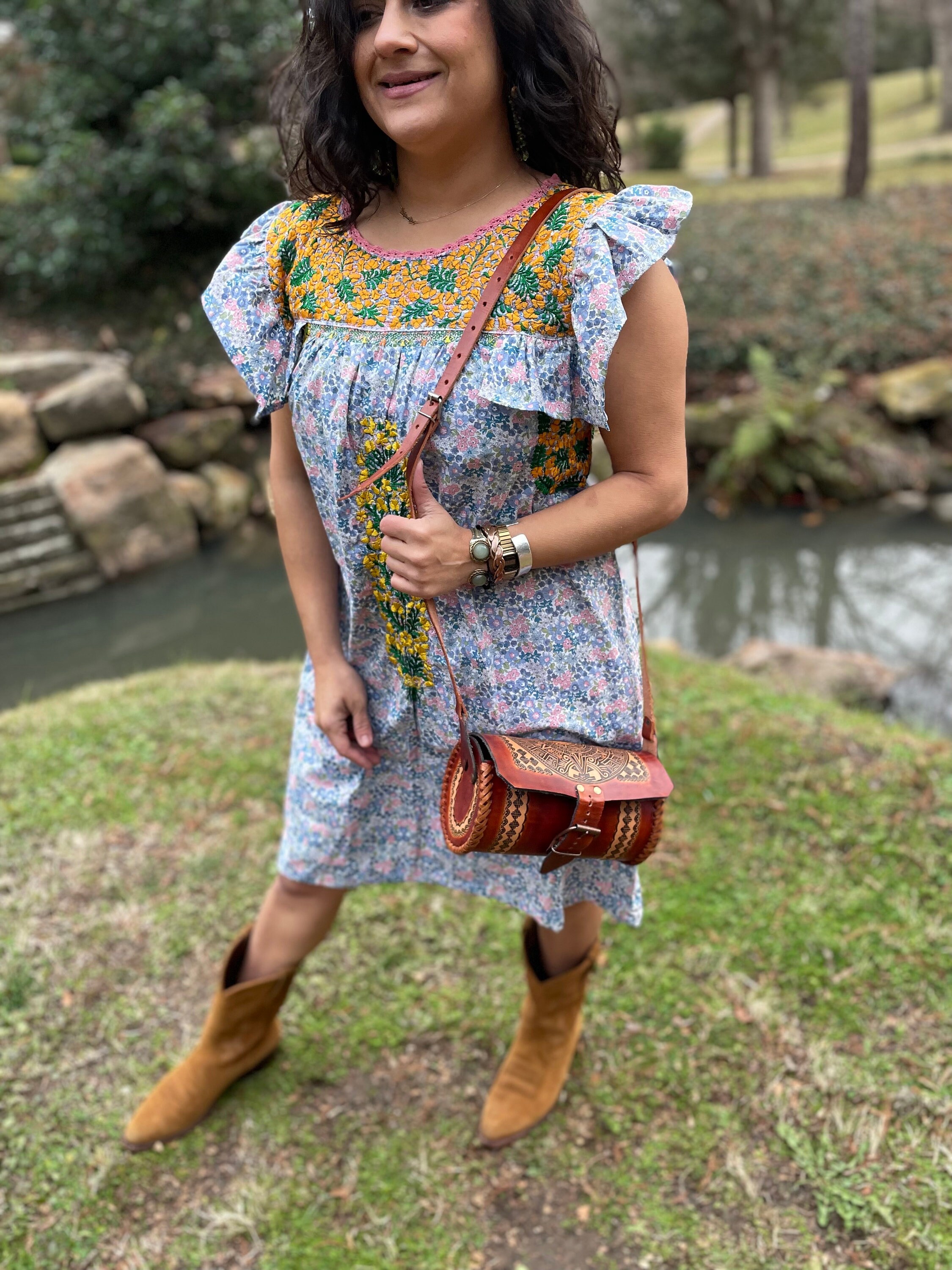 Sac Bandoulière Messenger Vintage En Cuir – Motif Calendrier Solaire Aztèque Maya – Fabrication Artisanale Du Mexique