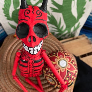 Paper mache Diablito skeleton figure from Mexico