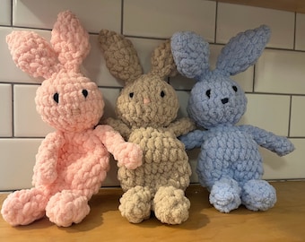 Boho Baby Bunny Snuggler: Handmade Plush Security Blanket