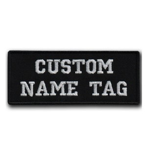 Custom Name Tag Embroidered Text Patch - Two Lines