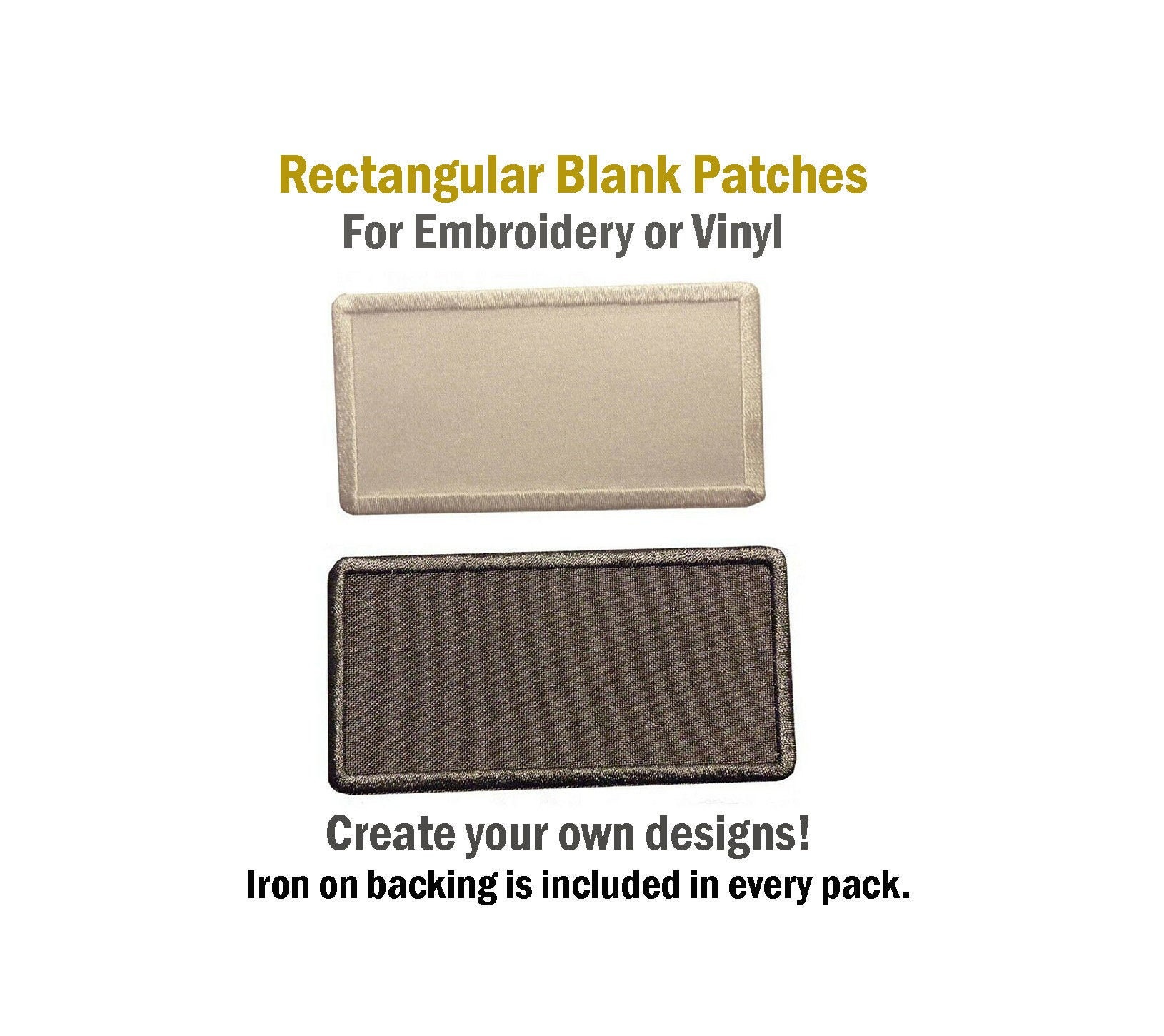 Rectangular Blank Patches for Embroidery or Vinyl Etsy UK