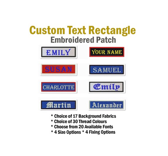 Custom Embroidered Name Patch Etsy UK