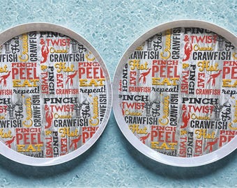 Crawfish Melamine Platter Set | Louisiana Kitchen Decor| Seafood serving dishes