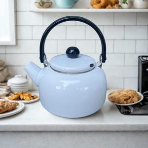 Mid century Tea kettle,Vintage Enamel Tea pot,old timey kettle,use to boil water,farmhouse,cabin,cottage decor