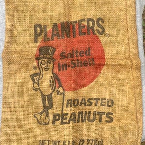 Mr Peanut Burlap Bag - Etsy