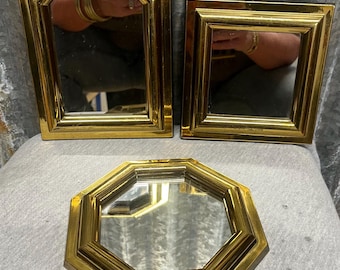 Gold framed accent mirror set. Burwood Products. 1980 home decor