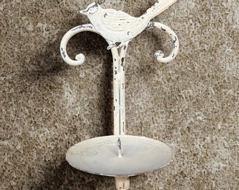Vintage Shabby Chic Bird Candle Holder – Rustic Metal  Candle Stand