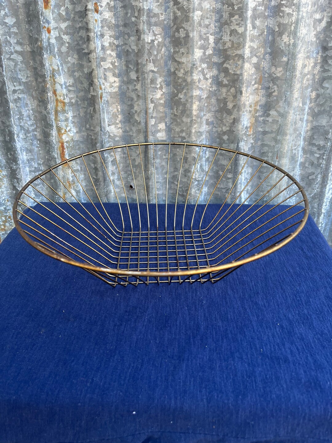 Vintage Metal Basket,wire Bread Basket,holiday Centerpiece,farm House