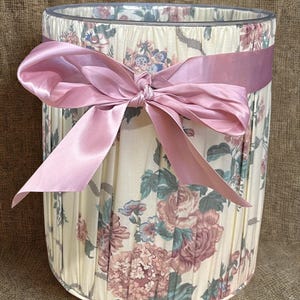 Vintage Floral Fabric waste basket. Cottagecore trash can.