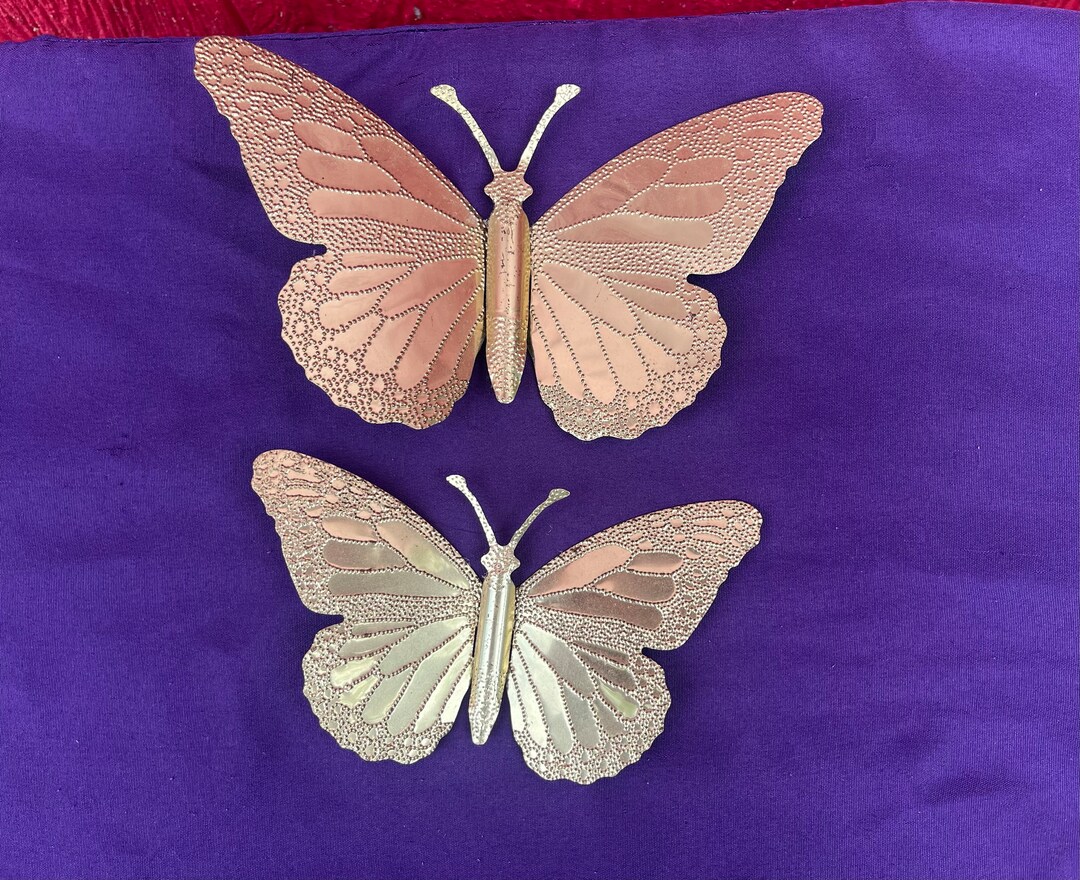 Vintage Metal Wall Hanging.retro,butterfly Collector,nature Lover,patio