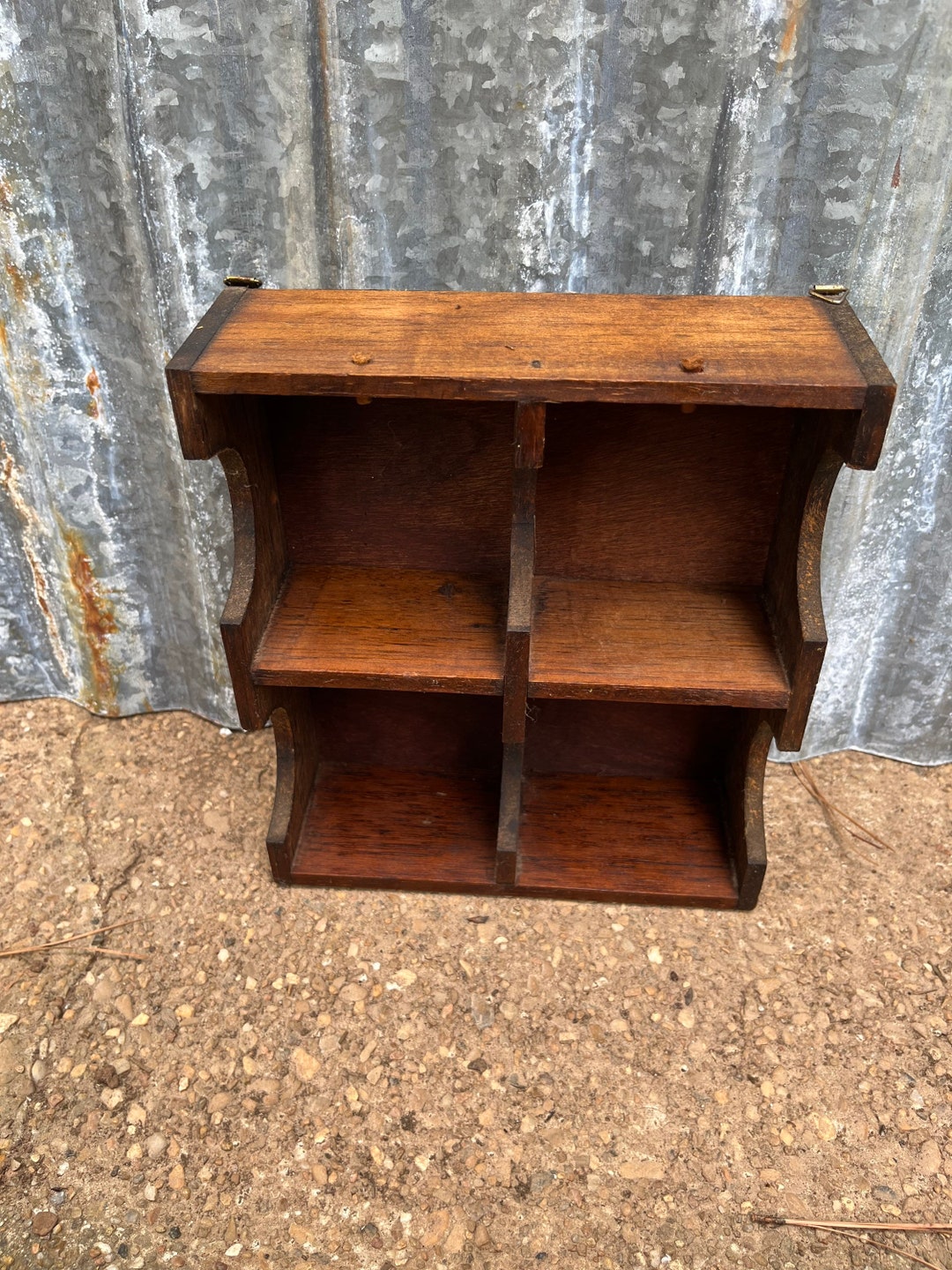 Wooden Crate. Divided Wall Hanging.vintage Shot Glass Holder. Small