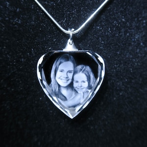 Photo Crystal - Personalised Photo Crystal Necklace- Perfect Gift - Use Your Own Image - Quick Delivery - Made in London, UK