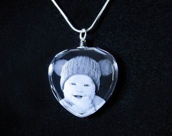 2D Necklace Photo Crystal - Personalised Photo Crystal - Perfect Gift - Use Your Own Image - Quick Delivery - Made in London, UK
