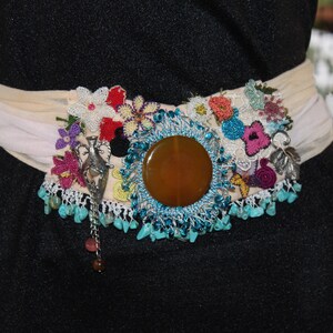 Authentic accessory with Natural Stones (can be used as necklace and belt)