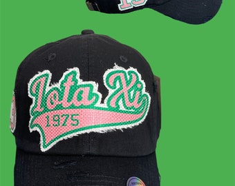 Verontruste baseballpet 'Chapter' roze en groen