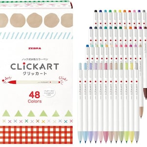 Zebra Clickart Water-Based Pen 48 Colors All Color Set (0.6mm)