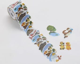 Bande Embroidery Forest Waterside Washi Tape Sticker Roll