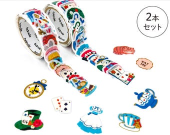Bande washi tape sticker roll - Alice in Wonderland