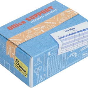 Die-cut flake sticker with carton box (Office supplies)