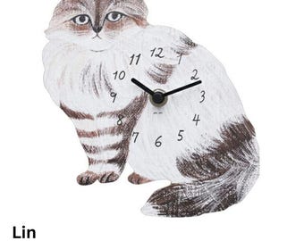 Matsuo Miyuki Cute Die-cut Cat Wall Clock | Home Decor - Etsy