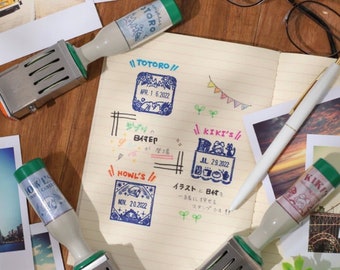 Studio Ghibli Date Stamp | Totoro, Kiki, Howl's Castle