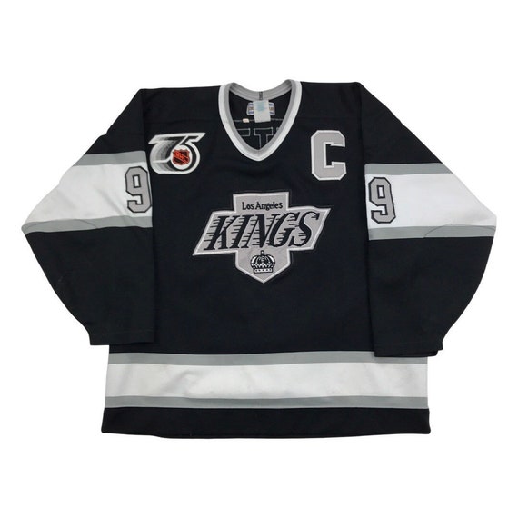 Vintage Los Angeles Kings Sweatshirt Large Black 1990s NHL Hockey