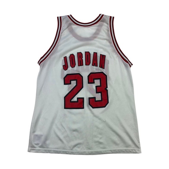 Michael Jordan Chicago Bulls Black 23 Jersey Size 48 Champion rare blank  front