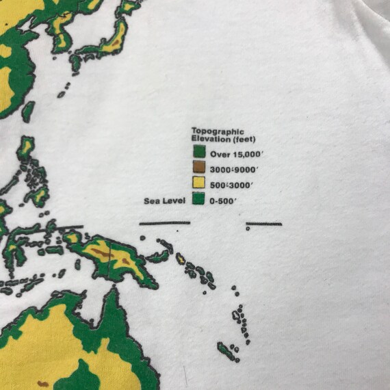 Vintage World Map Topographic Elevation 1989 USA … - image 6