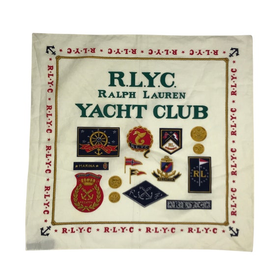 Vintage RLYC RALPH LAUREN Yacht Club Flag Bandana… - image 1