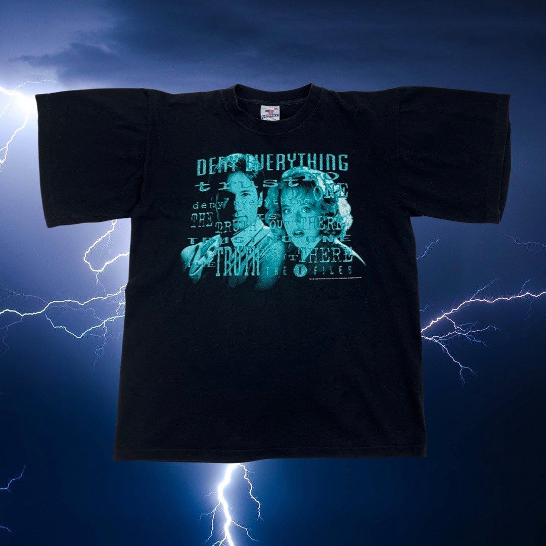 Vintage X-files Moulder and Scully Single Stitch T-shirt Size XL 