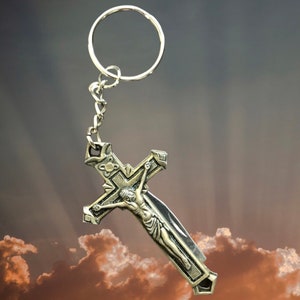 Vintage OG Rare Crucifix “god Protect” Pocket Knife Keychain Jesus